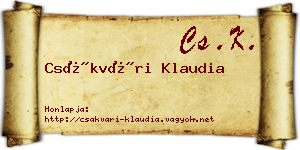 Csákvári Klaudia névjegykártya