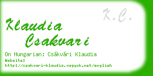 klaudia csakvari business card